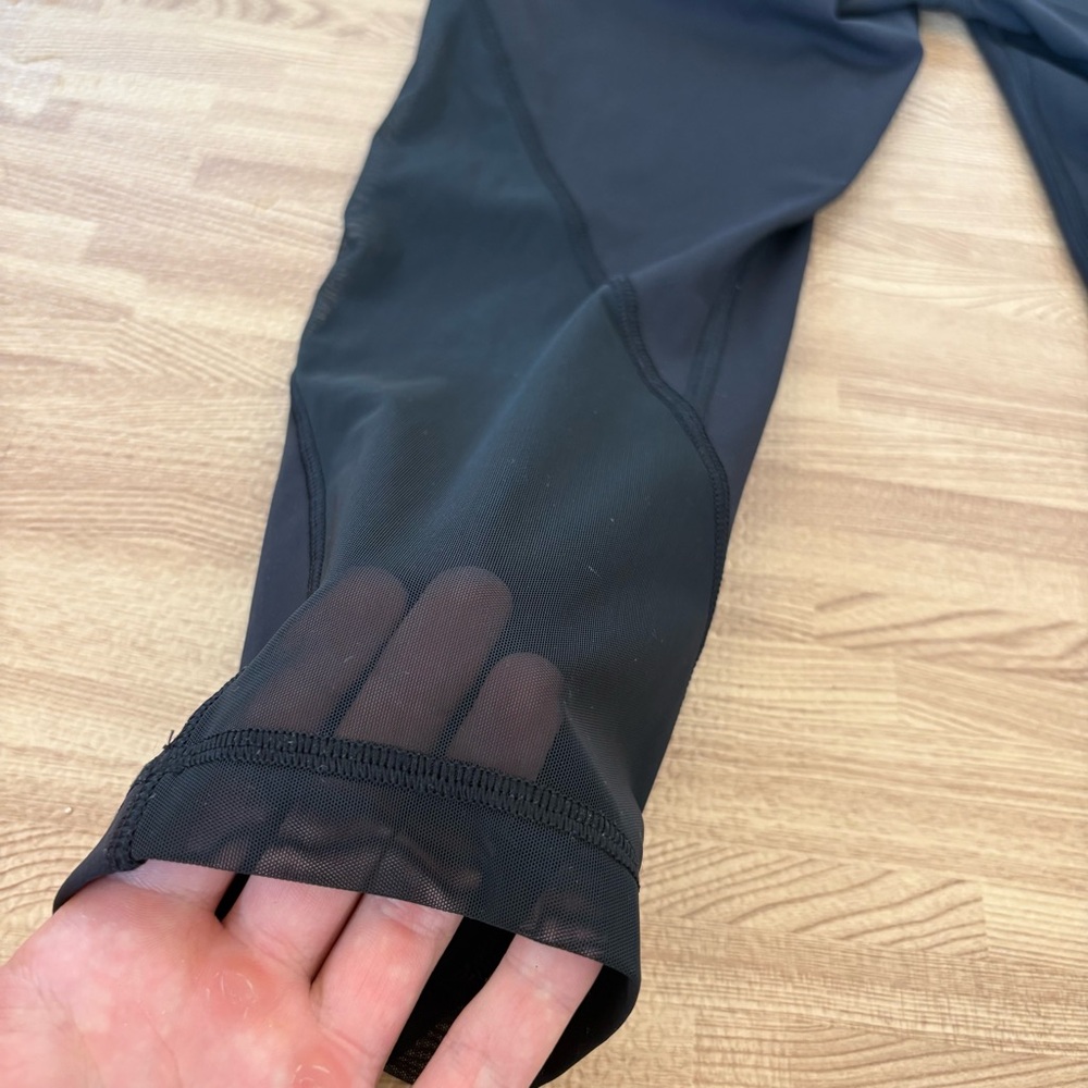 Lululemon Athletica Black Womens Leggings Mesh Yoga Workout Running Size 6 - Picture 11 of 14